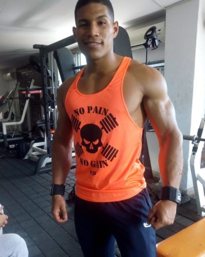 Camisilla naranja estampada