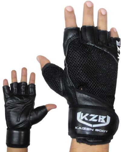 Guantes cuero con muñequera